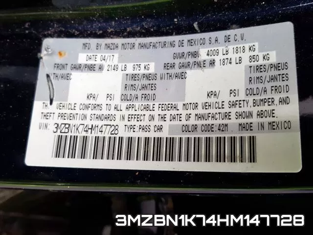 3MZBN1K74HM147728
