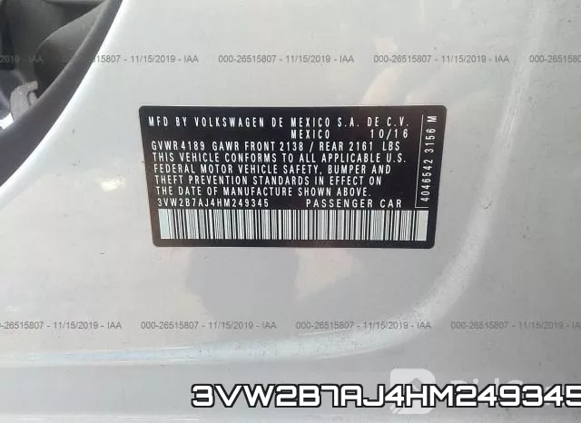 3VW2B7AJ4HM249345