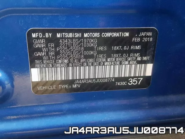 JA4AR3AU5JU008774