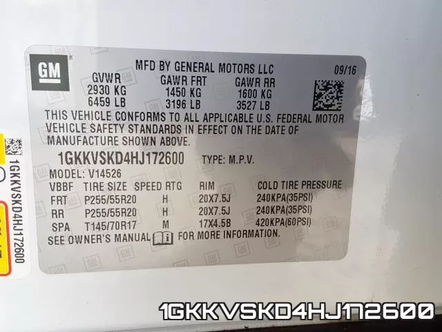1GKKVSKD4HJ172600