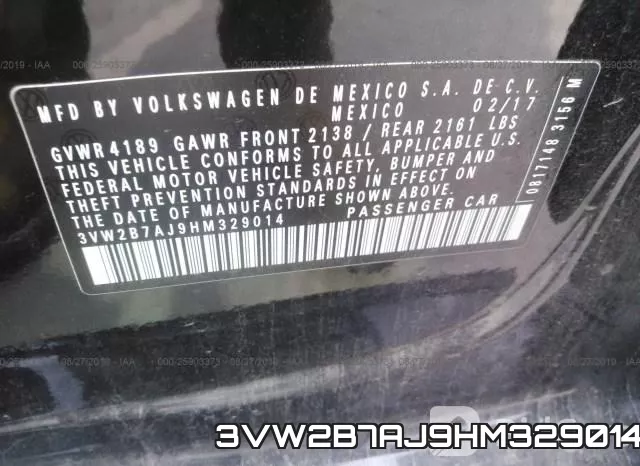 3VW2B7AJ9HM329014