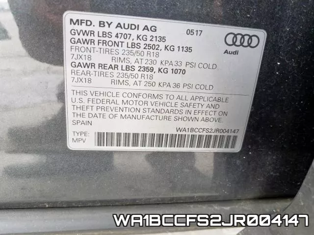 WA1BCCFS2JR004147