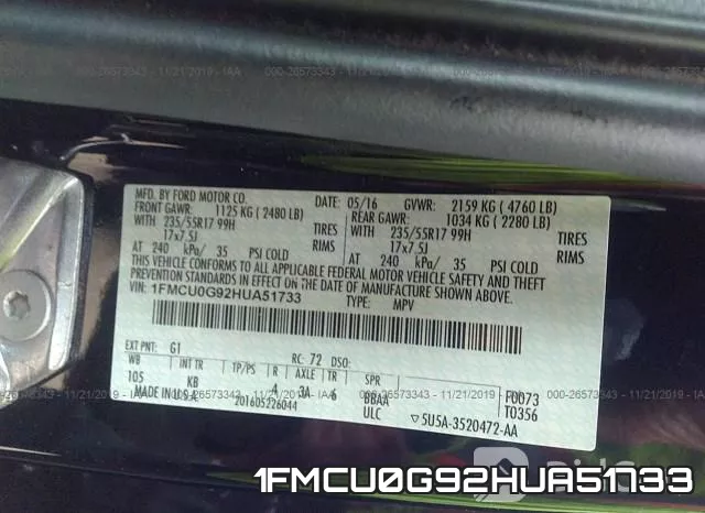 1FMCU0G92HUA51733
