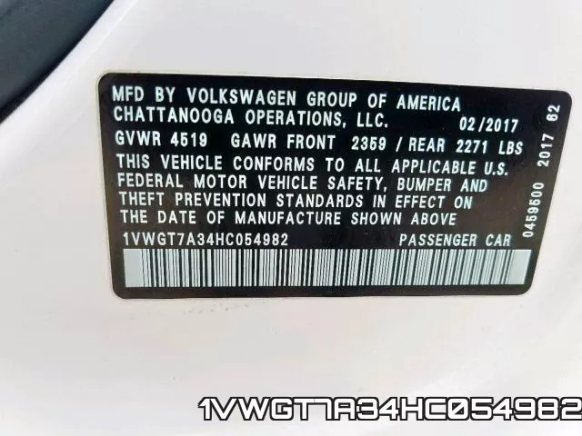 1VWGT7A34HC054982