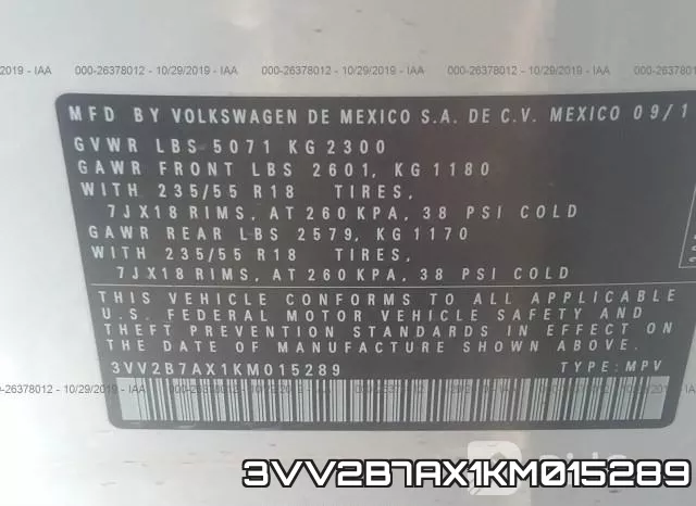 3VV2B7AX1KM015289