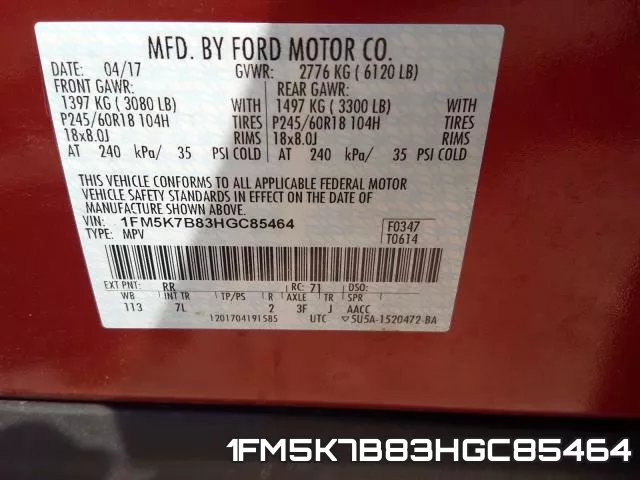 1FM5K7B83HGC85464