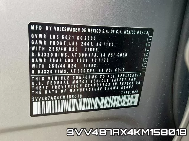 3VV4B7AX4KM158018