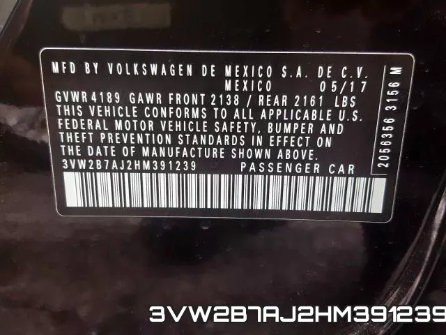 3VW2B7AJ2HM391239