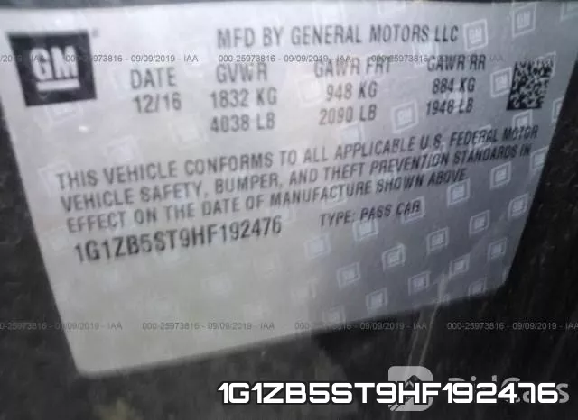 1G1ZB5ST9HF192476