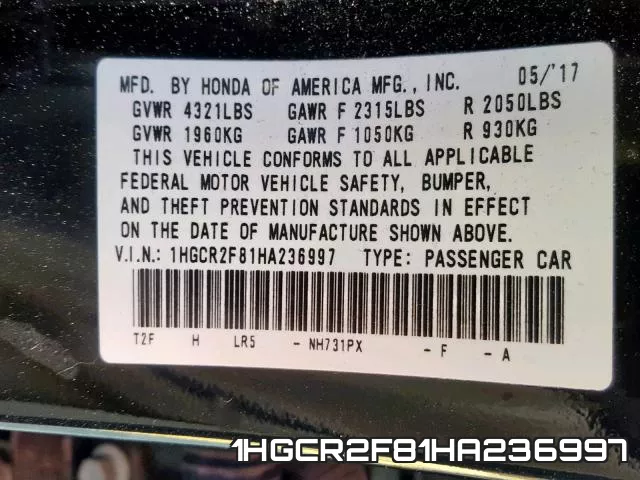 1HGCR2F81HA236997