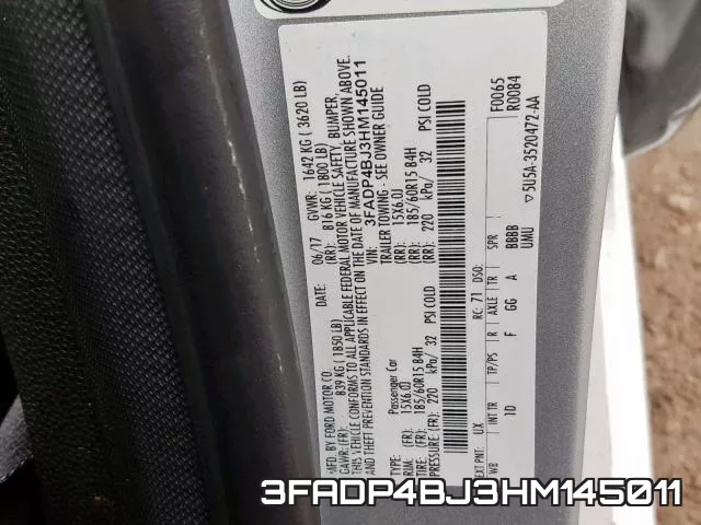 3FADP4BJ3HM145011