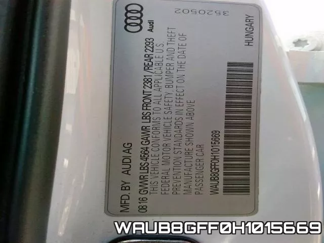 WAUB8GFF0H1015669