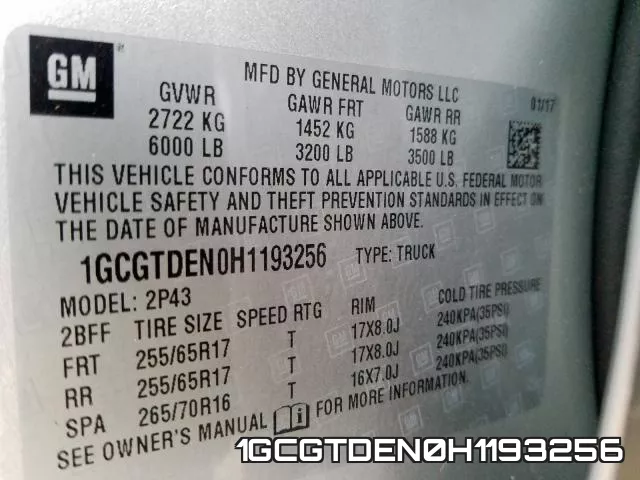 1GCGTDEN0H1193256
