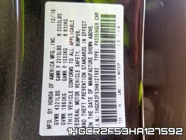 1HGCR2F53HA127592