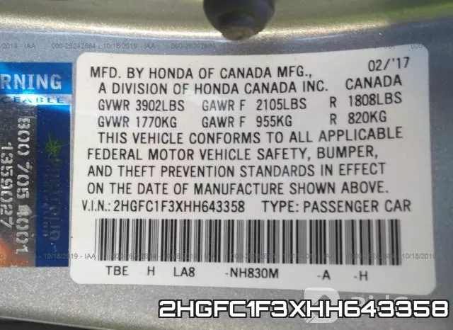 2HGFC1F3XHH643358