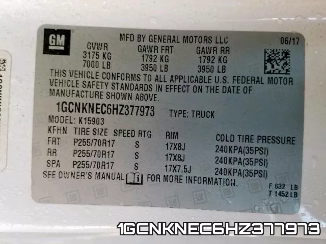 1GCNKNEC6HZ377973