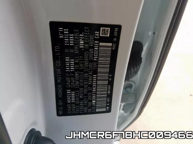 JHMCR6F78HC009466