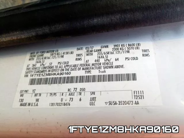 1FTYE1ZM8HKA90160