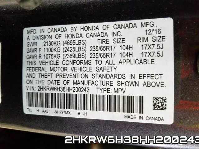 2HKRW6H38HH200243