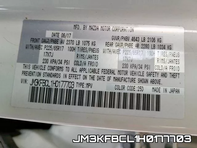 JM3KFBCL1H0177703