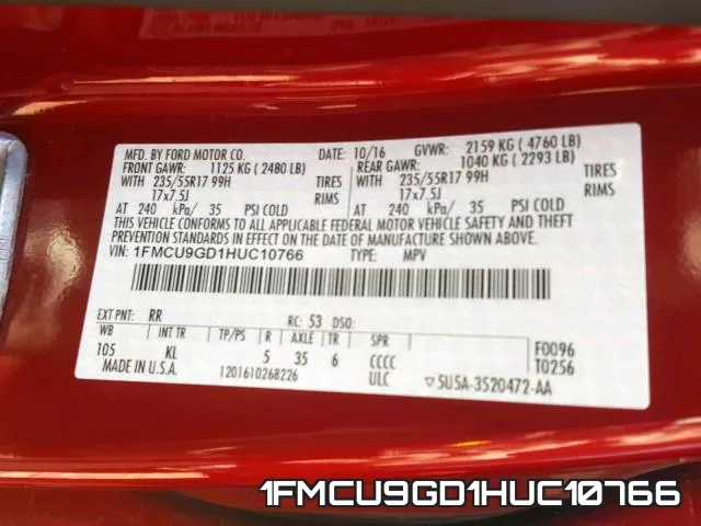 1FMCU9GD1HUC10766
