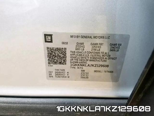 1GKKNKLA7KZ129608