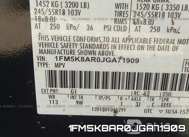 1FM5K8AR0JGA71909