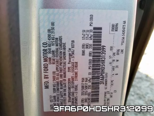 3FA6P0HD5HR312099
