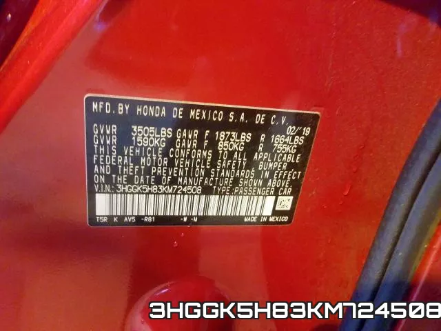 3HGGK5H83KM724508