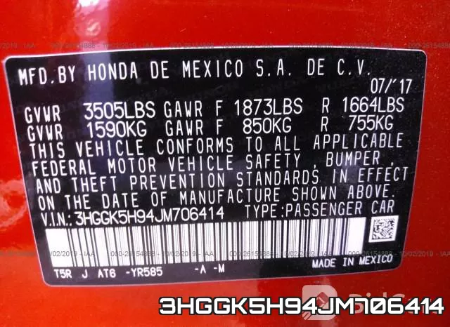 3HGGK5H94JM706414
