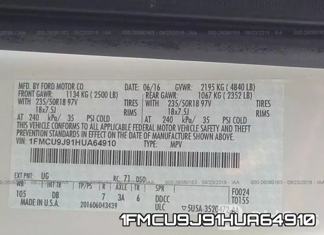 1FMCU9J91HUA64910