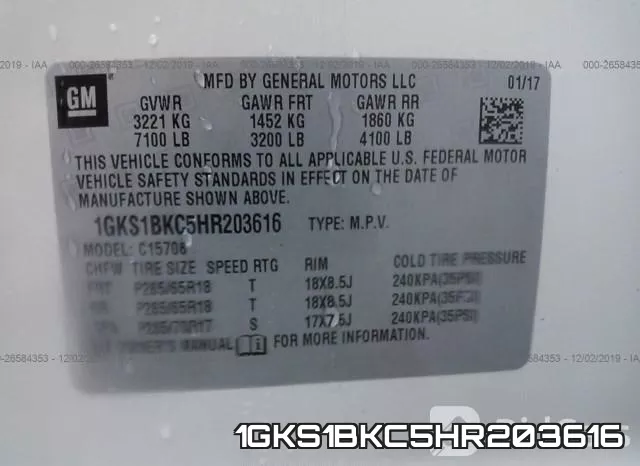 1GKS1BKC5HR203616