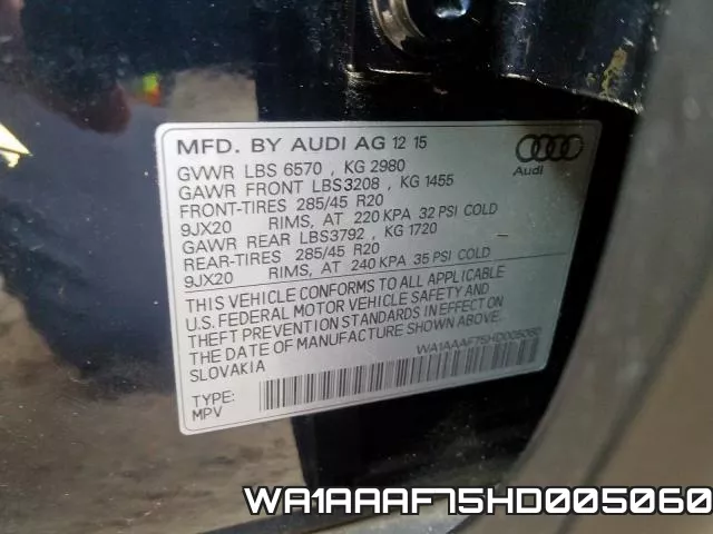 WA1AAAF75HD005060