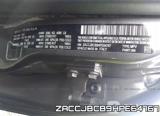 ZACCJBCB9HPE64767