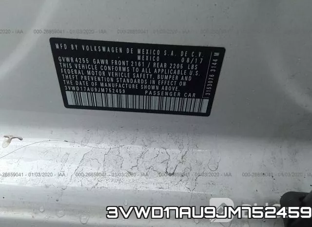 3VWD17AU9JM752459