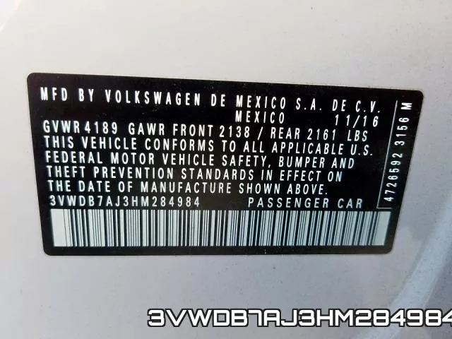 3VWDB7AJ3HM284984