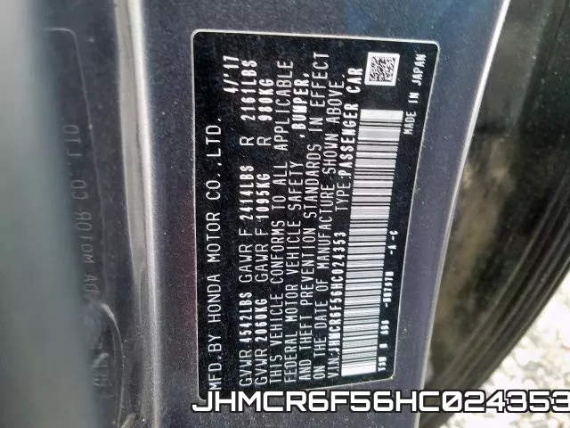JHMCR6F56HC024353