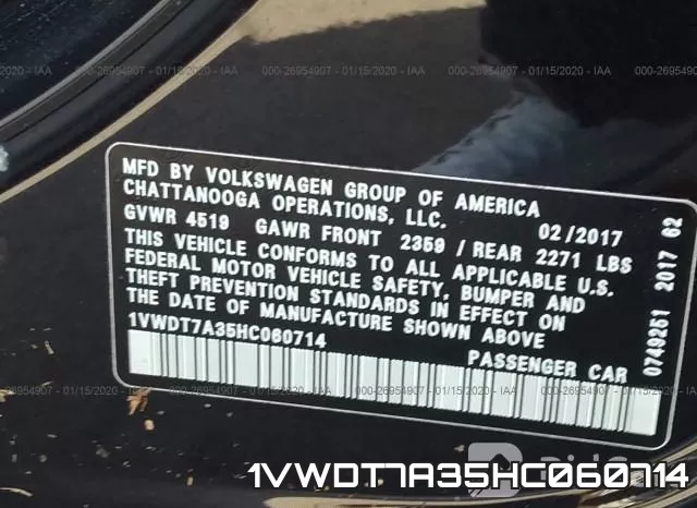 1VWDT7A35HC060714