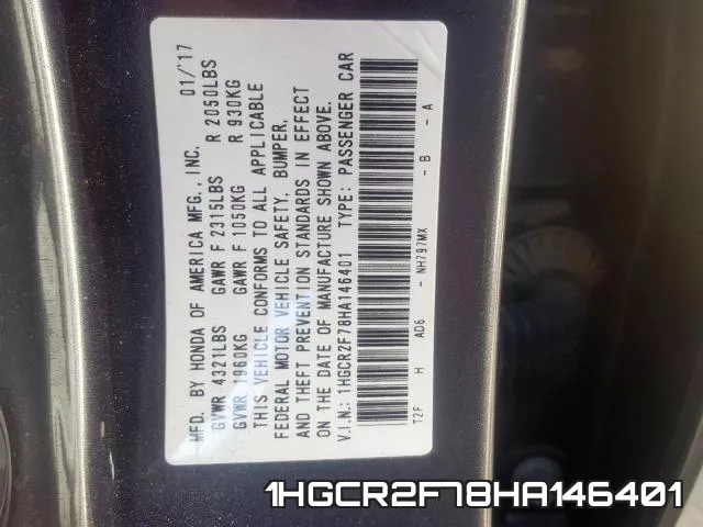 1HGCR2F78HA146401