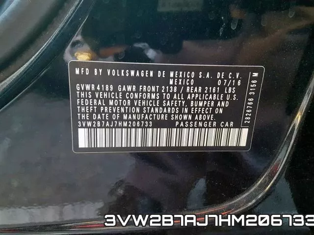 3VW2B7AJ7HM206733