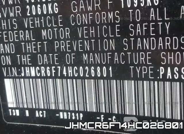 JHMCR6F74HC026801