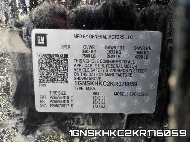 1GNSKHKC2KR176059