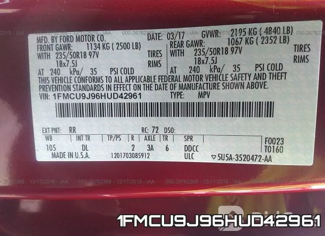 1FMCU9J96HUD42961