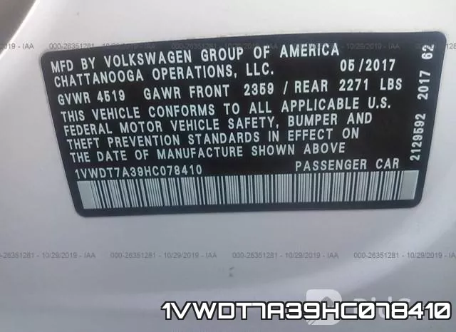 1VWDT7A39HC078410