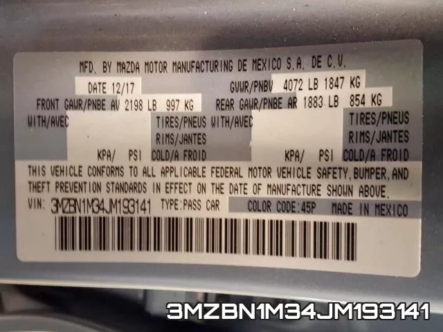 3MZBN1M34JM193141