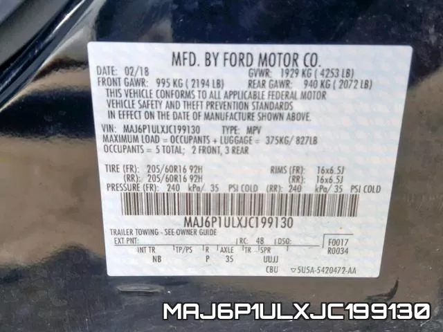 MAJ6P1ULXJC199130