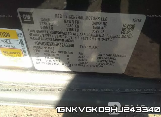 1GNKVGKD9HJ243340