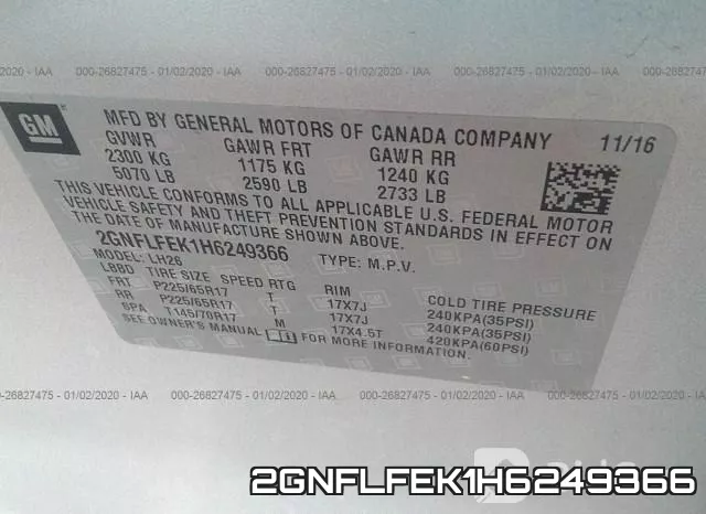2GNFLFEK1H6249366