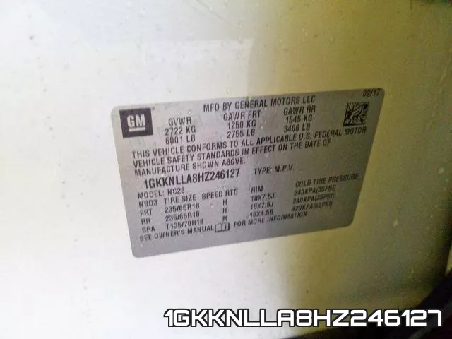 1GKKNLLA8HZ246127
