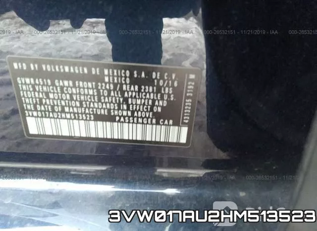 3VW017AU2HM513523